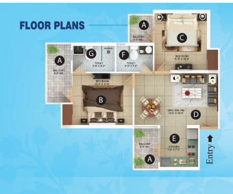 charms castle 995 sqft floor plan